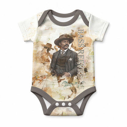 Bass Reeves Spirit Frontier Legend Baby Onesie African American Marshal Horse Riding Western Watercolor