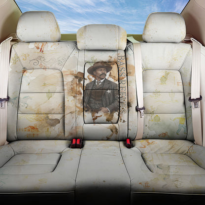 Bass Reeves Spirit Frontier Legend Back Car Seat Cover African American Marshal Horse Riding Western Watercolor