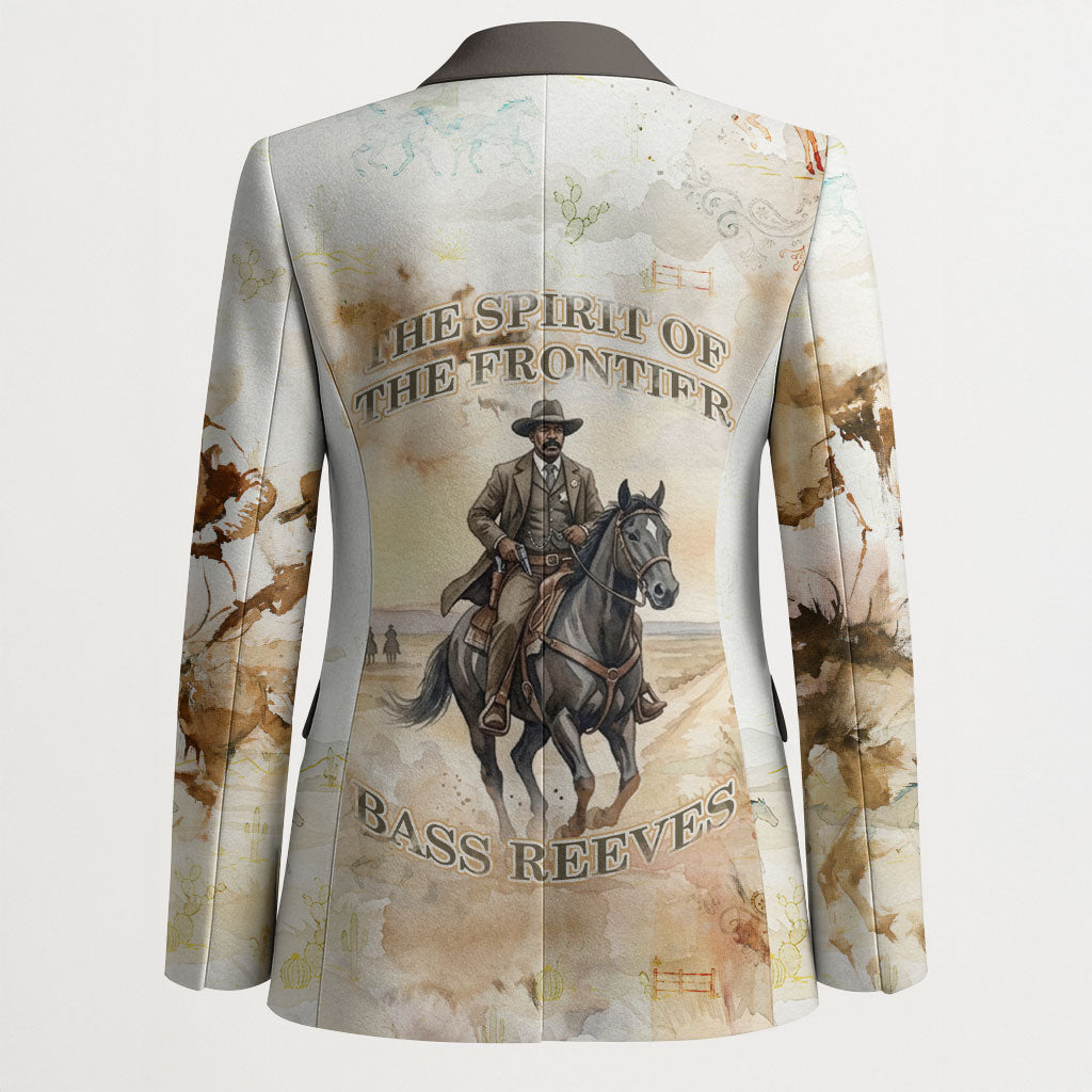 Bass Reeves Spirit Frontier Legend Blazer African American Marshal Horse Riding Western Watercolor