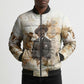 Bass Reeves Spirit Frontier Legend Bomber Puffer Jacket African American Marshal Horse Riding Western Watercolor