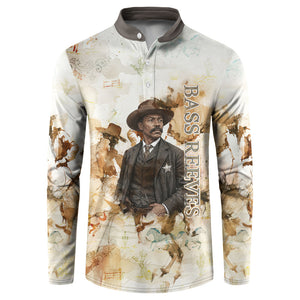 Bass Reeves Spirit Frontier Legend Button Sweatshirt African American Marshal Horse Riding Western Watercolor