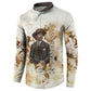 Bass Reeves Spirit Frontier Legend Button Sweatshirt African American Marshal Horse Riding Western Watercolor