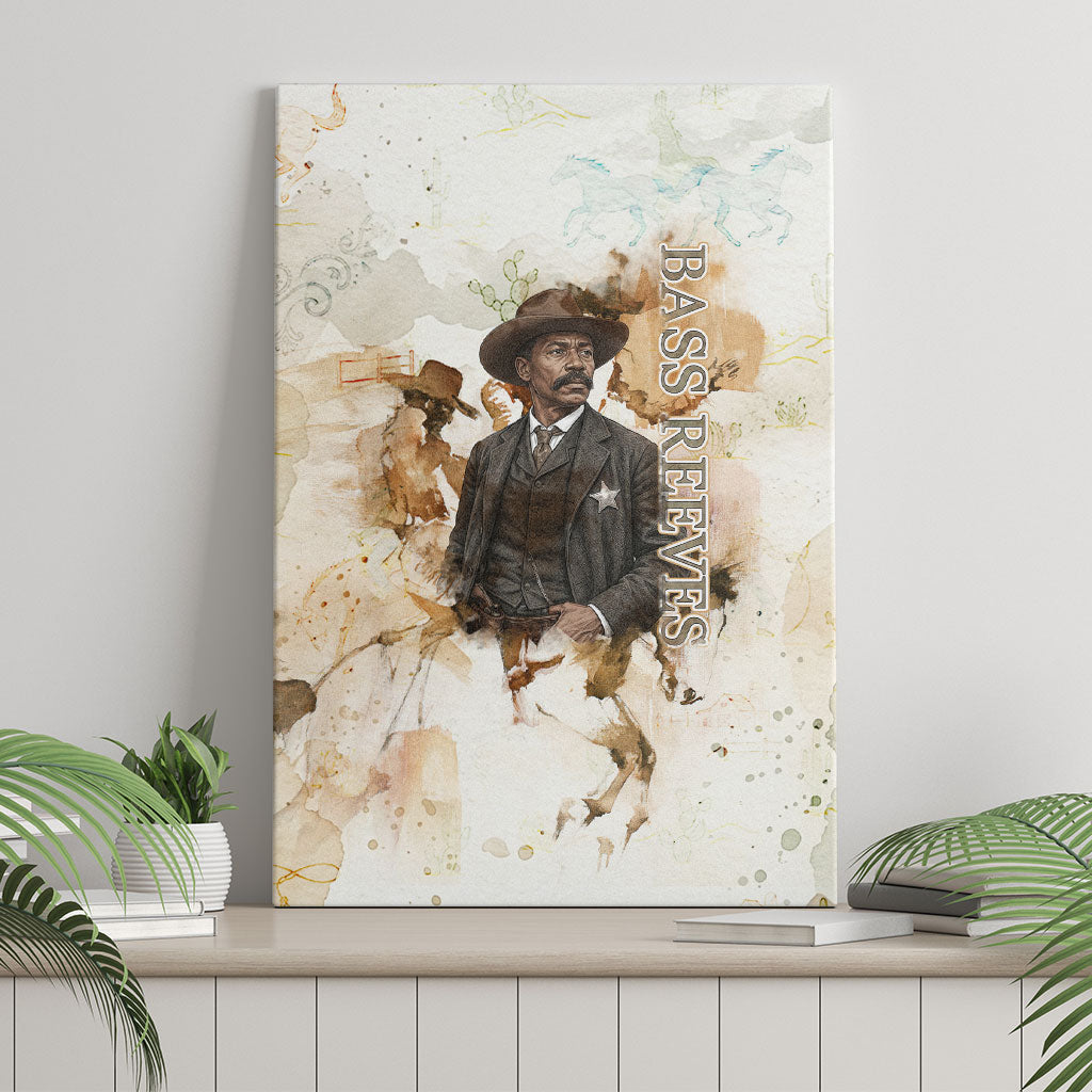 Bass Reeves Spirit Frontier Legend Canvas Wall Art African American Marshal Horse Riding Western Watercolor