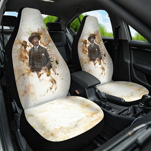 Bass Reeves Spirit Frontier Legend Car Seat Cover African American Marshal Horse Riding Western Watercolor