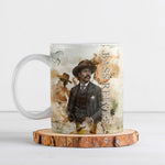 Bass Reeves Spirit Frontier Legend Ceramic Mug African American Marshal Horse Riding Western Watercolor