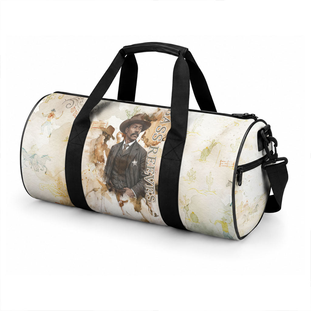 Bass Reeves Spirit Frontier Legend Duffle Bag African American Marshal Horse Riding Western Watercolor