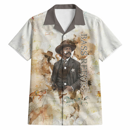Bass Reeves Spirit Frontier Legend Hawaiian Shirt African American Marshal Horse Riding Western Watercolor