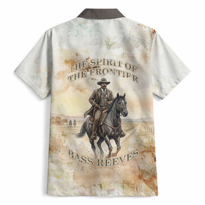 Bass Reeves Spirit Frontier Legend Hawaiian Shirt African American Marshal Horse Riding Western Watercolor