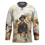 Bass Reeves Spirit Frontier Legend Hockey Jersey African American Marshal Horse Riding Western Watercolor