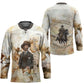Bass Reeves Spirit Frontier Legend Hockey Jersey African American Marshal Horse Riding Western Watercolor