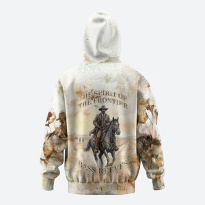 Bass Reeves Spirit Frontier Legend Hoodie African American Marshal Horse Riding Western Watercolor