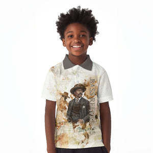 Bass Reeves Spirit Frontier Legend Kid Polo Shirt African American Marshal Horse Riding Western Watercolor