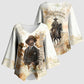 Bass Reeves Spirit Frontier Legend Kimono Sleeve Blouse African American Marshal Horse Riding Western Watercolor