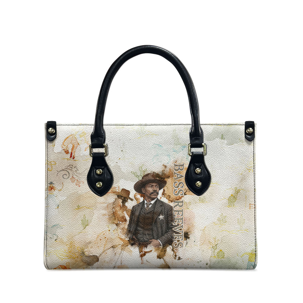 Bass Reeves Spirit Frontier Legend Leather Bag African American Marshal Horse Riding Western Watercolor