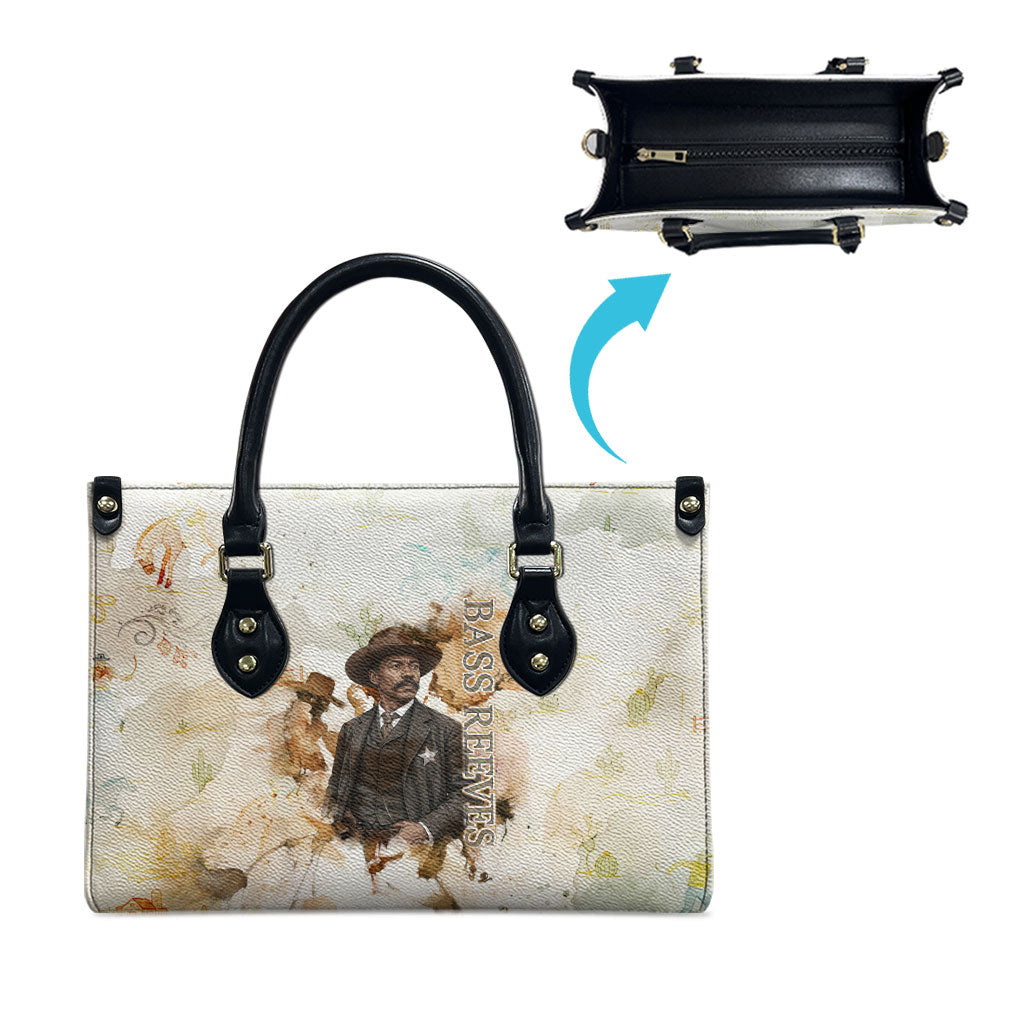 Bass Reeves Spirit Frontier Legend Leather Bag African American Marshal Horse Riding Western Watercolor