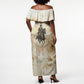 Bass Reeves Spirit Frontier Legend Off Shoulder Maxi Dress African American Marshal Horse Riding Western Watercolor