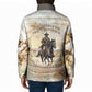 Bass Reeves Spirit Frontier Legend Padded Jacket African American Marshal Horse Riding Western Watercolor