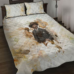 Bass Reeves Spirit Frontier Legend Quilt Bed Set African American Marshal Horse Riding Western Watercolor