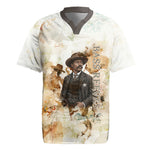 Bass Reeves Spirit Frontier Legend Rugby Jersey African American Marshal Horse Riding Western Watercolor