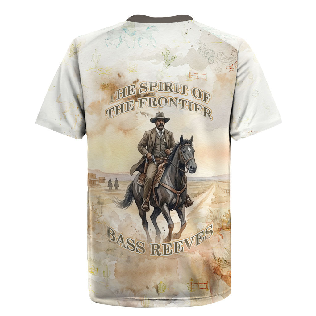Bass Reeves Spirit Frontier Legend Rugby Jersey African American Marshal Horse Riding Western Watercolor