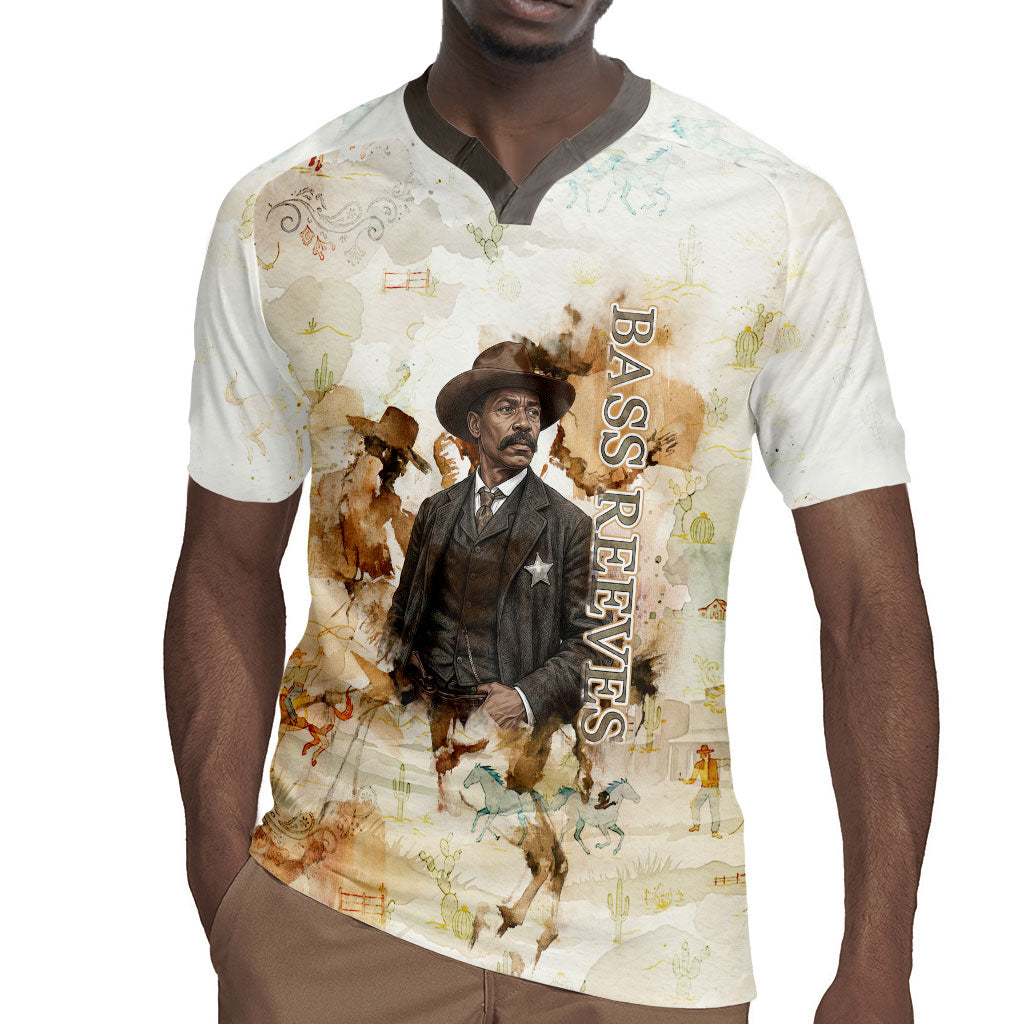 Bass Reeves Spirit Frontier Legend Rugby Jersey African American Marshal Horse Riding Western Watercolor