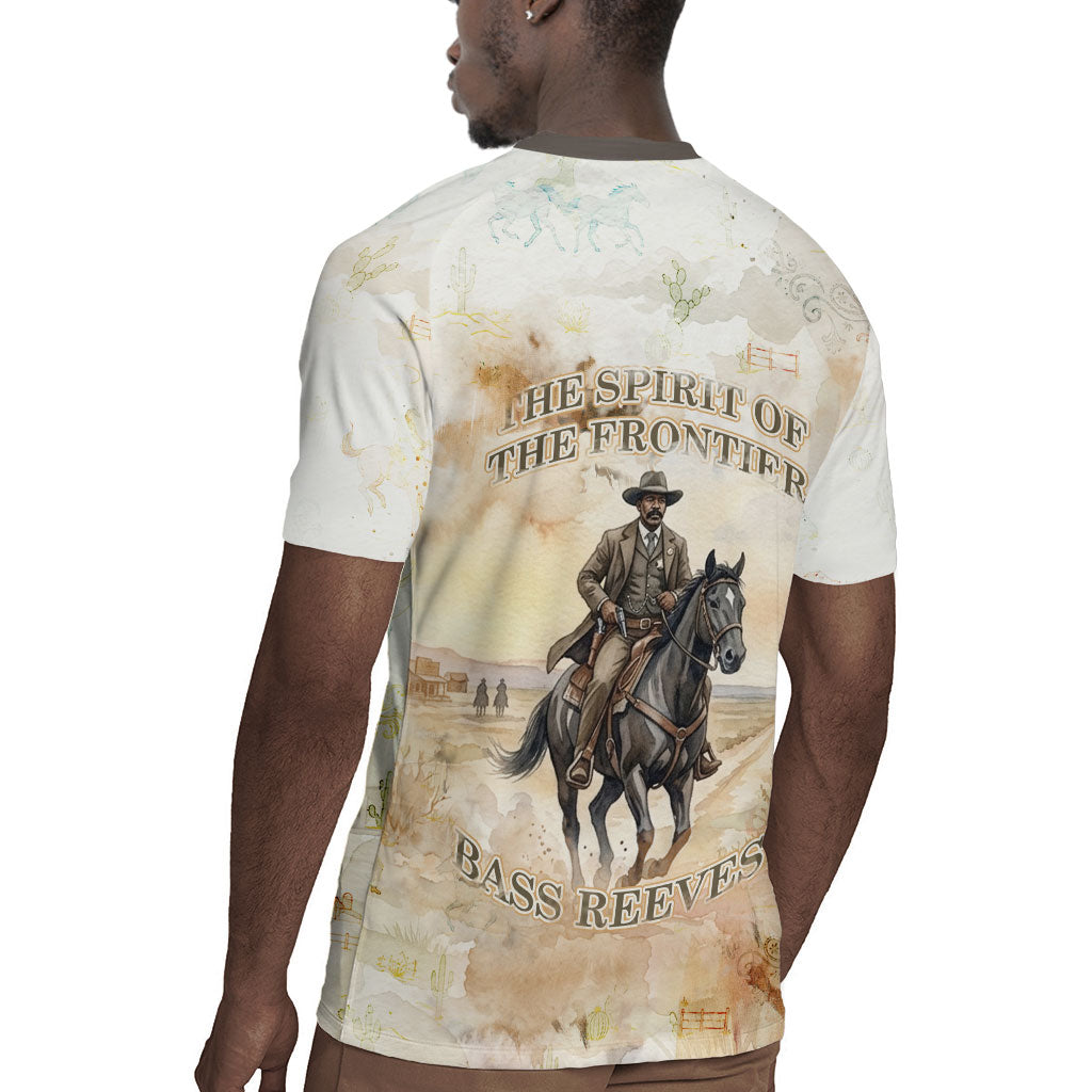 Bass Reeves Spirit Frontier Legend Rugby Jersey African American Marshal Horse Riding Western Watercolor