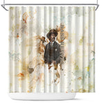 Bass Reeves Spirit Frontier Legend Shower Curtain African American Marshal Horse Riding Western Watercolor