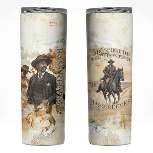 Bass Reeves Spirit Frontier Legend Skinny Tumbler African American Marshal Horse Riding Western Watercolor