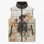 Bass Reeves Spirit Frontier Legend Sleeveless Puffer Jacket African American Marshal Horse Riding Western Watercolor