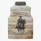 Bass Reeves Spirit Frontier Legend Sleeveless Puffer Jacket African American Marshal Horse Riding Western Watercolor