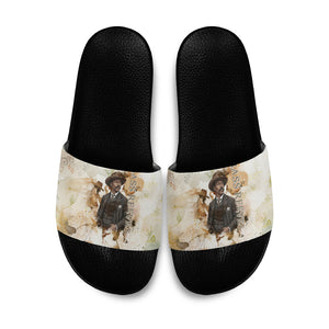 Bass Reeves Spirit Frontier Legend Slide Sandals African American Marshal Horse Riding Western Watercolor