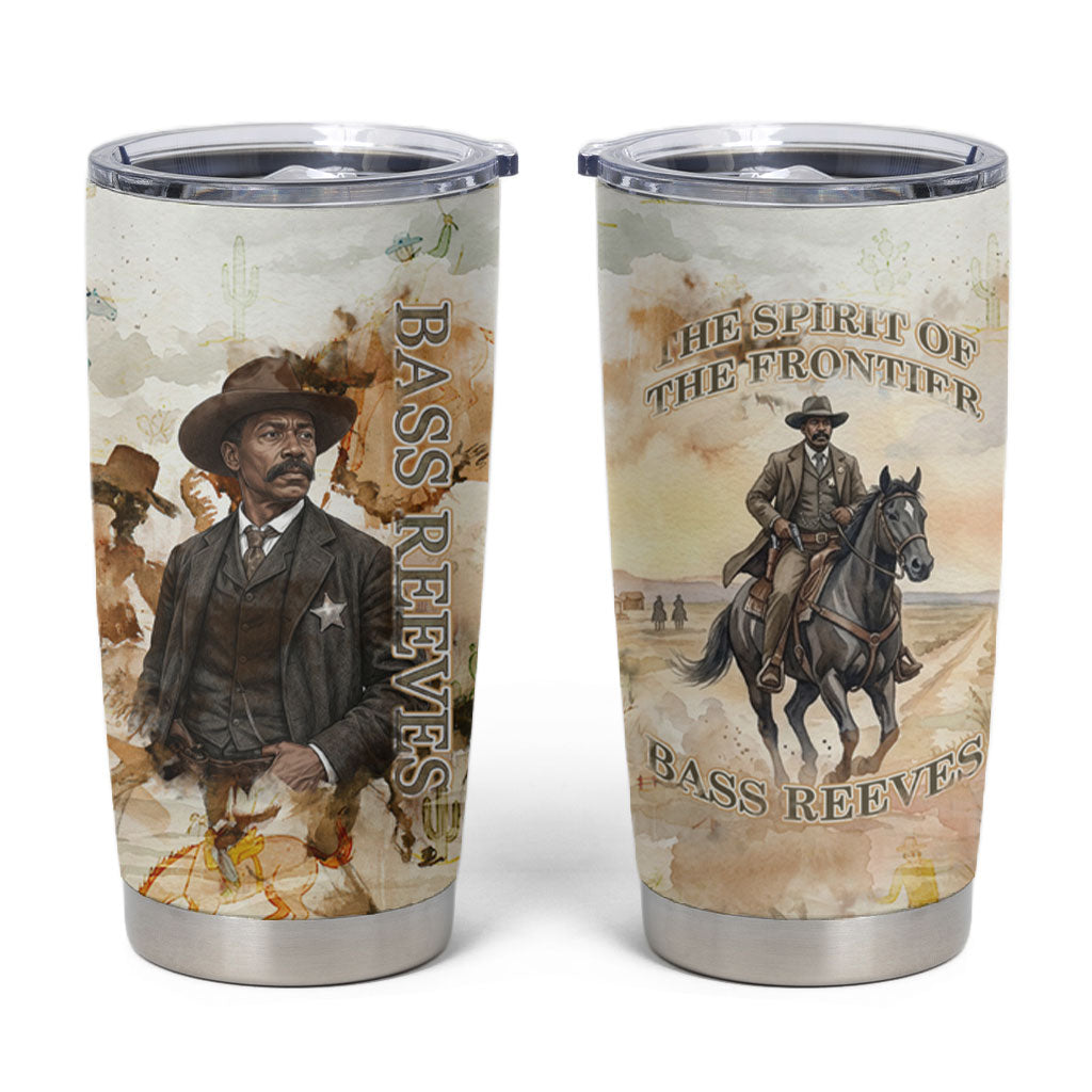 Bass Reeves Spirit Frontier Legend Tumbler Cup African American Marshal Horse Riding Western Watercolor