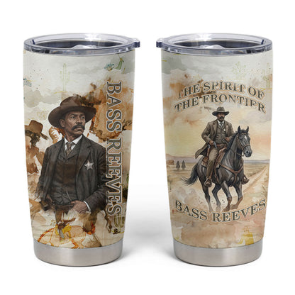 Bass Reeves Spirit Frontier Legend Tumbler Cup African American Marshal Horse Riding Western Watercolor