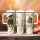 Bass Reeves Spirit Frontier Legend Tumbler With Handle African American Marshal Horse Riding Western Watercolor