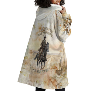 Bass Reeves Spirit Frontier Legend Wearable Blanket Hoodie African American Marshal Horse Riding Western Watercolor