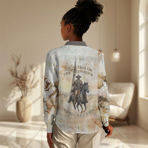 Bass Reeves Spirit Frontier Legend Women Casual Shirt African American Marshal Horse Riding Western Watercolor