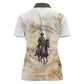 Bass Reeves Spirit Frontier Legend Women Polo Shirt African American Marshal Horse Riding Western Watercolor