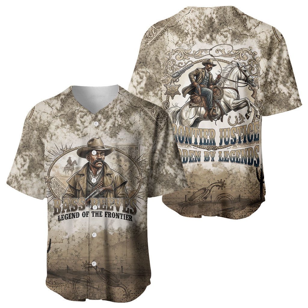 Bass Reeves Legend Black Cowboy Baseball Jersey Western Legend Vintage - Legend Of The Frontier