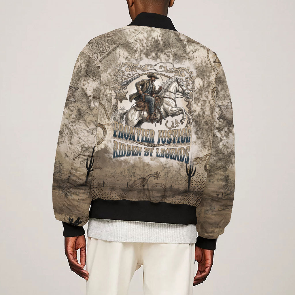 Bass Reeves Legend Black Cowboy Bomber Jacket Western Legend Vintage - Legend Of The Frontier