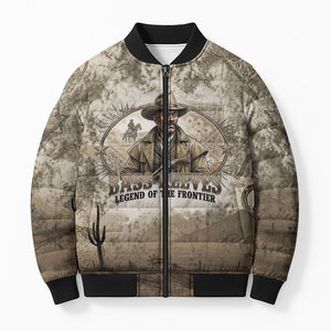 Bass Reeves Legend Black Cowboy Bomber Puffer Jacket Western Legend Vintage - Legend Of The Frontier