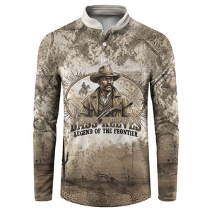 Bass Reeves Legend Black Cowboy Button Sweatshirt Western Legend Vintage - Legend Of The Frontier