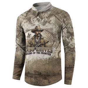 Bass Reeves Legend Black Cowboy Button Sweatshirt Western Legend Vintage - Legend Of The Frontier