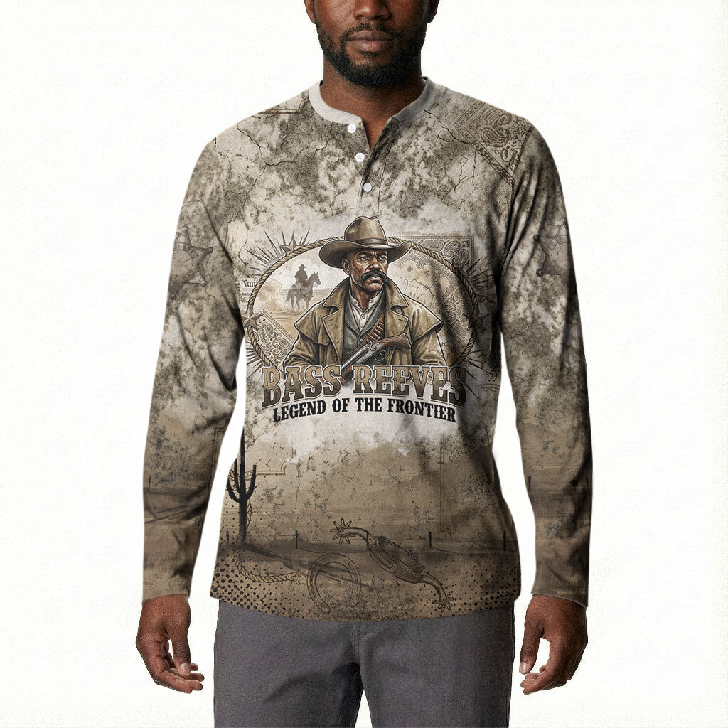 Bass Reeves Legend Black Cowboy Button Sweatshirt Western Legend Vintage - Legend Of The Frontier
