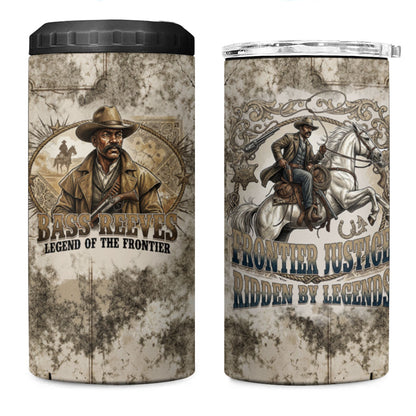 Bass Reeves Legend Black Cowboy 4 in 1 Can Cooler Tumbler Western Legend Vintage - Legend Of The Frontier