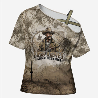 Bass Reeves Legend Black Cowboy Cross Shoulder Shirt Western Legend Vintage - Legend Of The Frontier