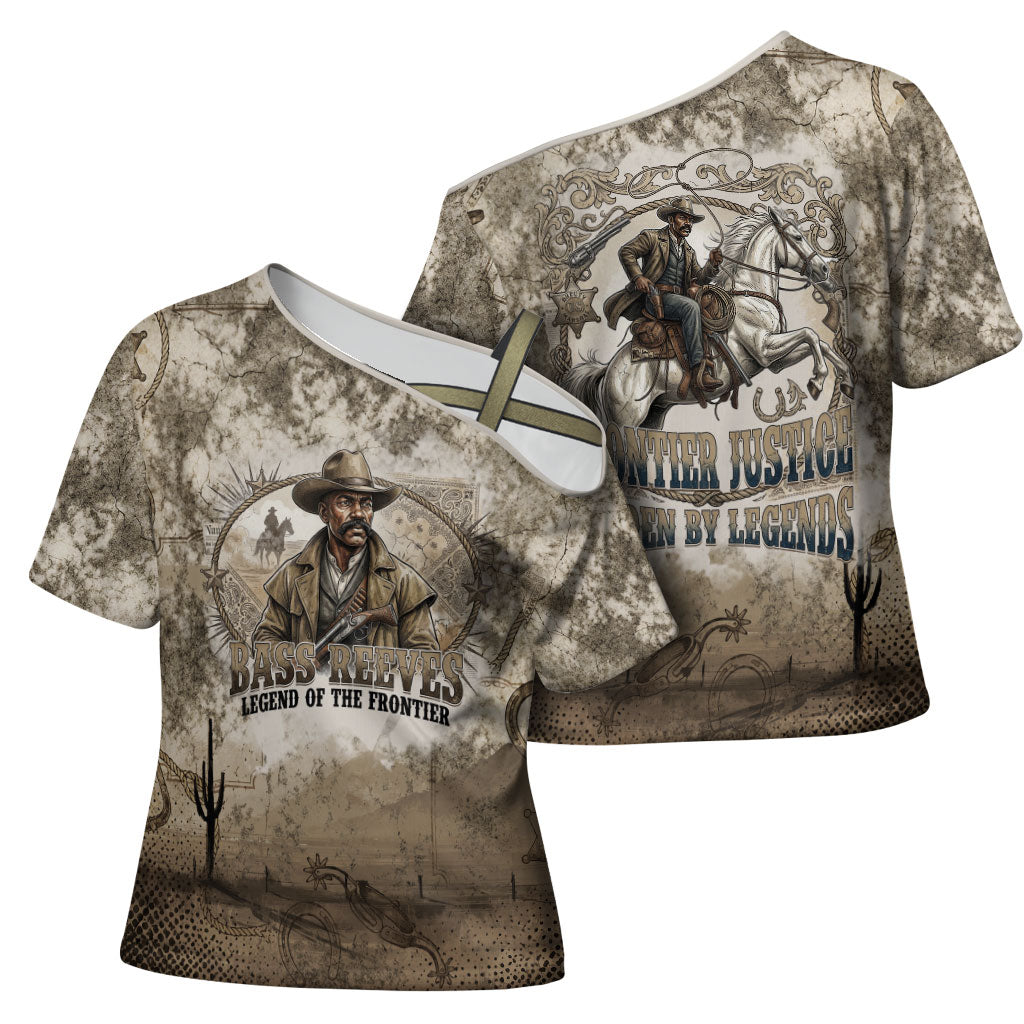 Bass Reeves Legend Black Cowboy Cross Shoulder Shirt Western Legend Vintage - Legend Of The Frontier