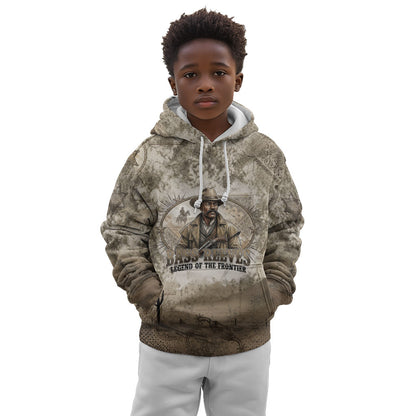 Bass Reeves Legend Black Cowboy Kid Hoodie Western Legend Vintage - Legend Of The Frontier