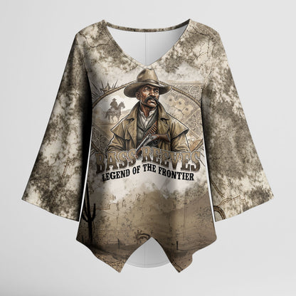 Bass Reeves Legend Black Cowboy Kimono Sleeve Blouse Western Legend Vintage - Legend Of The Frontier