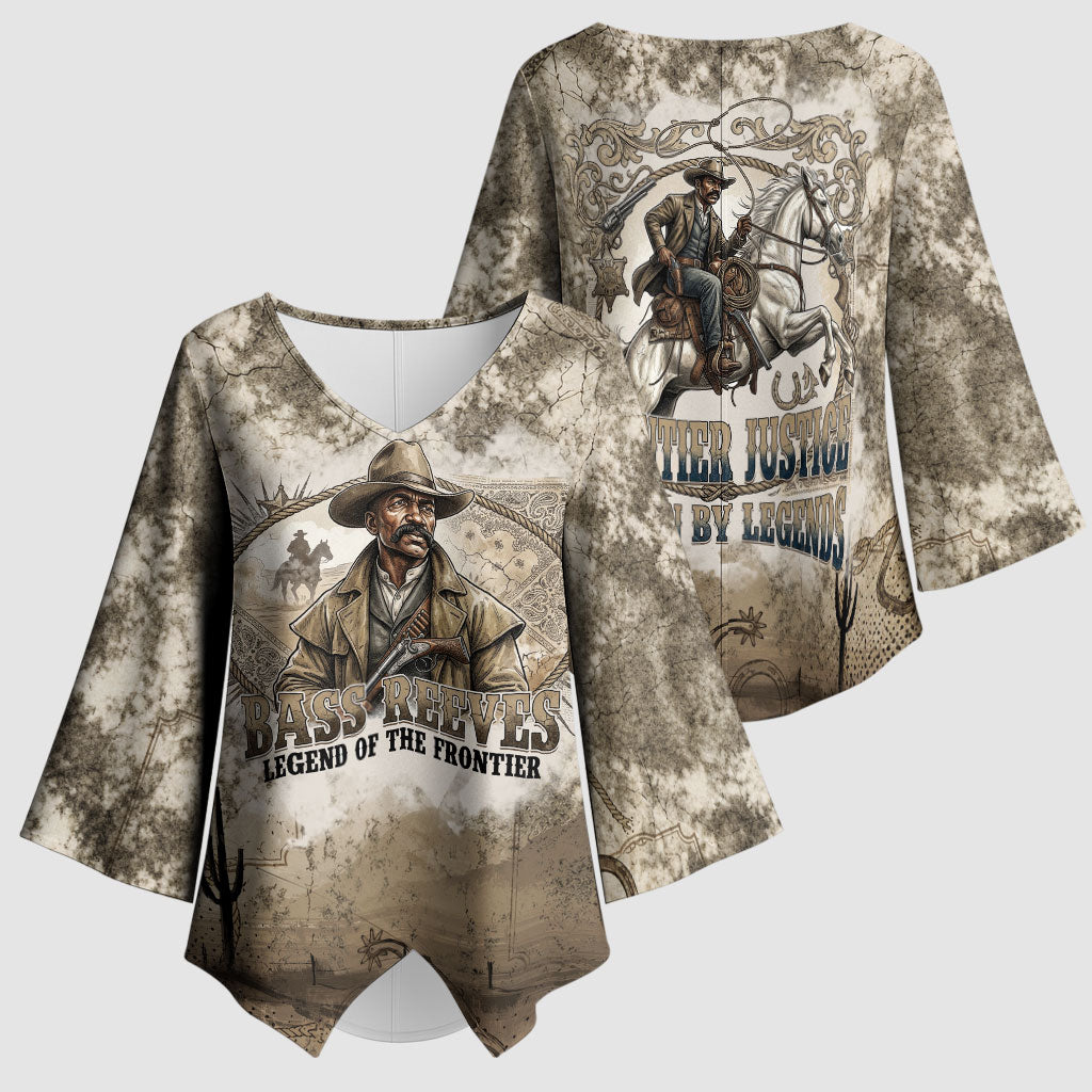 Bass Reeves Legend Black Cowboy Kimono Sleeve Blouse Western Legend Vintage - Legend Of The Frontier