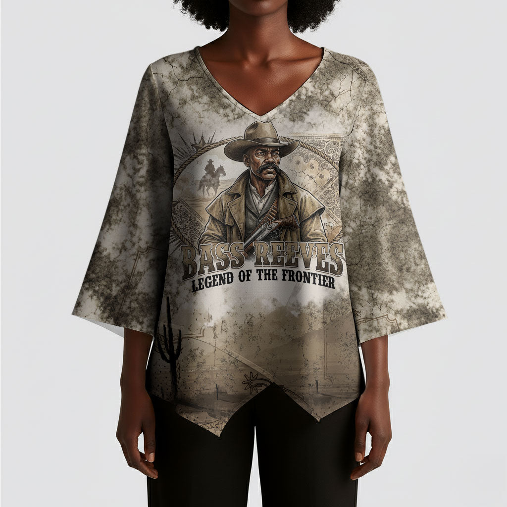 Bass Reeves Legend Black Cowboy Kimono Sleeve Blouse Western Legend Vintage - Legend Of The Frontier
